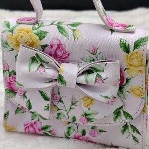 Janie and Jack Floral Bow Purse – Garden Rose Top-Handle Handbag(kids)